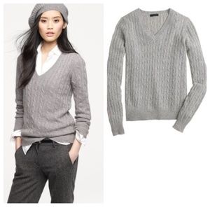 Merona Women's Grey Cable Knit V-Neck Sweater